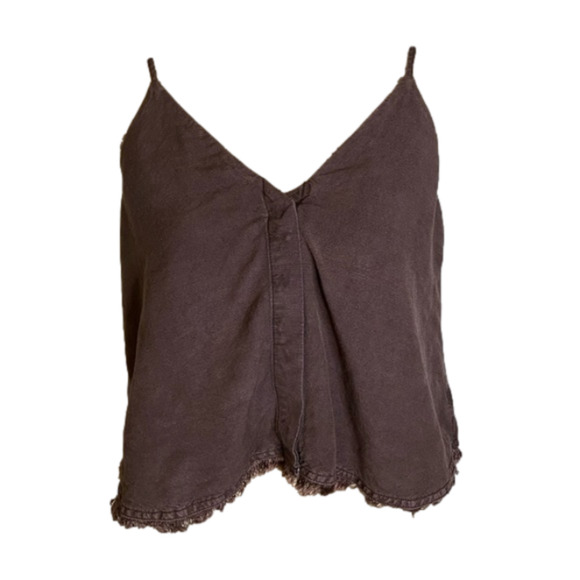 Young Fabulous & Broke Rehan Swing Brown Linen Blend Tank Top |‎ Small - Picture 2 of 8
